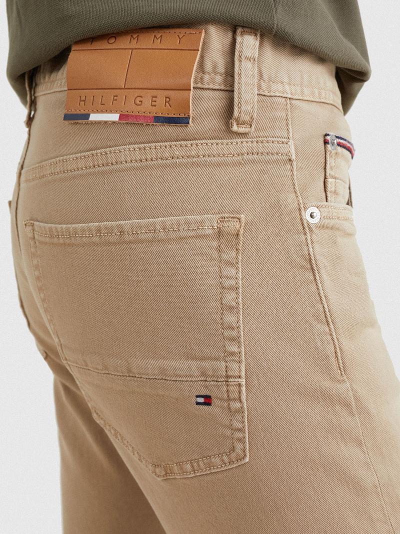 Férfi Tommy Hilfiger Slim fit khaki wash Farmer Nadrág Bézs | HU 1165KOR